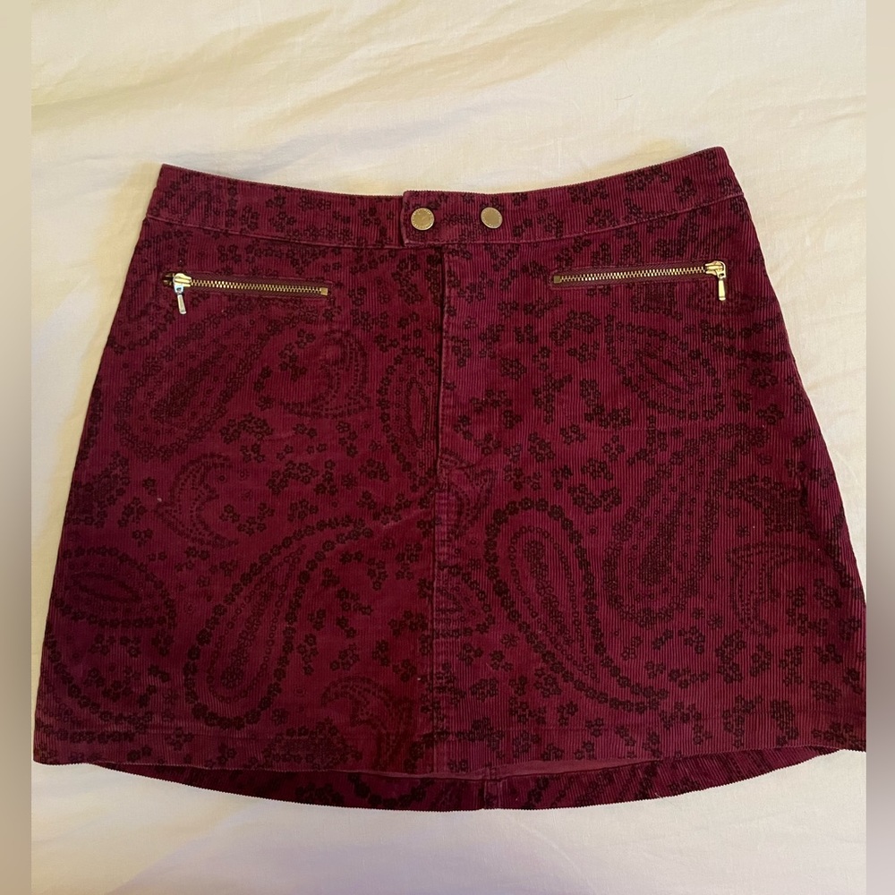 Abercrombie Printed Corduroy Skirt